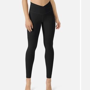 ODODOS Women's Cross Waist Yoga Leggings with Inner Pocket, Sports Gym